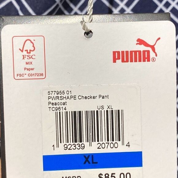 Puma Pwrshape Women's Blue White Checkered Activewear Golf Pants Size XL NWT - Picture 8 of 11